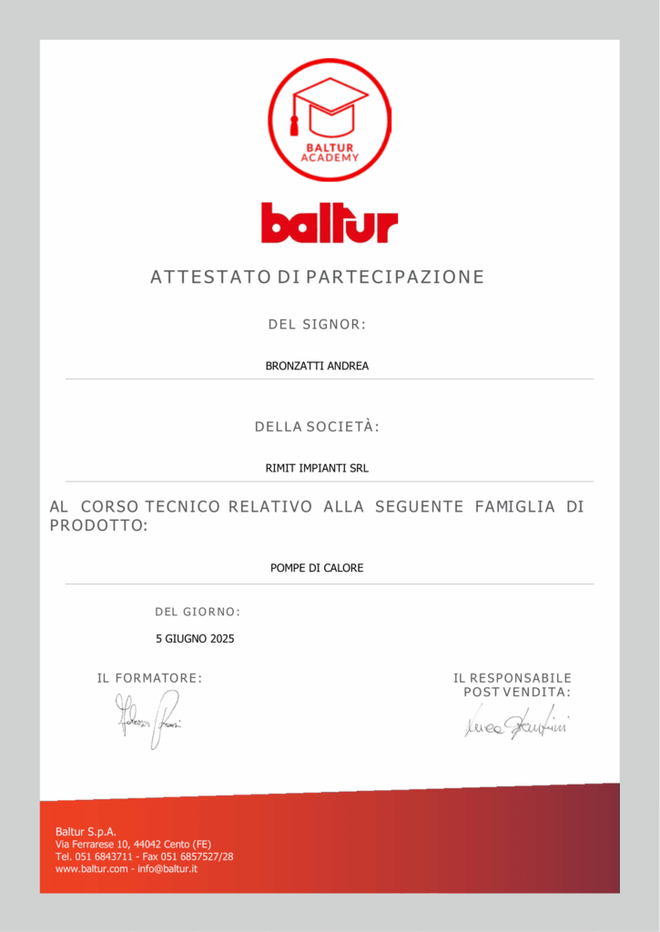 RIMIT IMPIANTI SRL POMPE DI CALORE